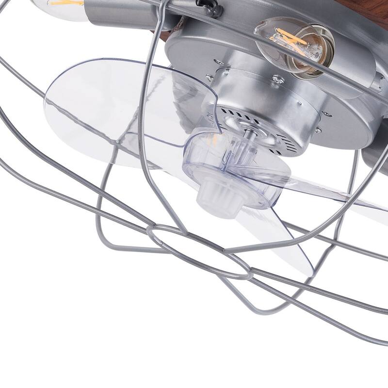 18" Cage Ceiling Fan Light 3Speed Timing w/Remote On Sale Bed Bath